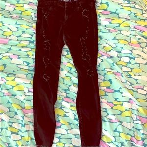 Black mid-rise skinny jeans